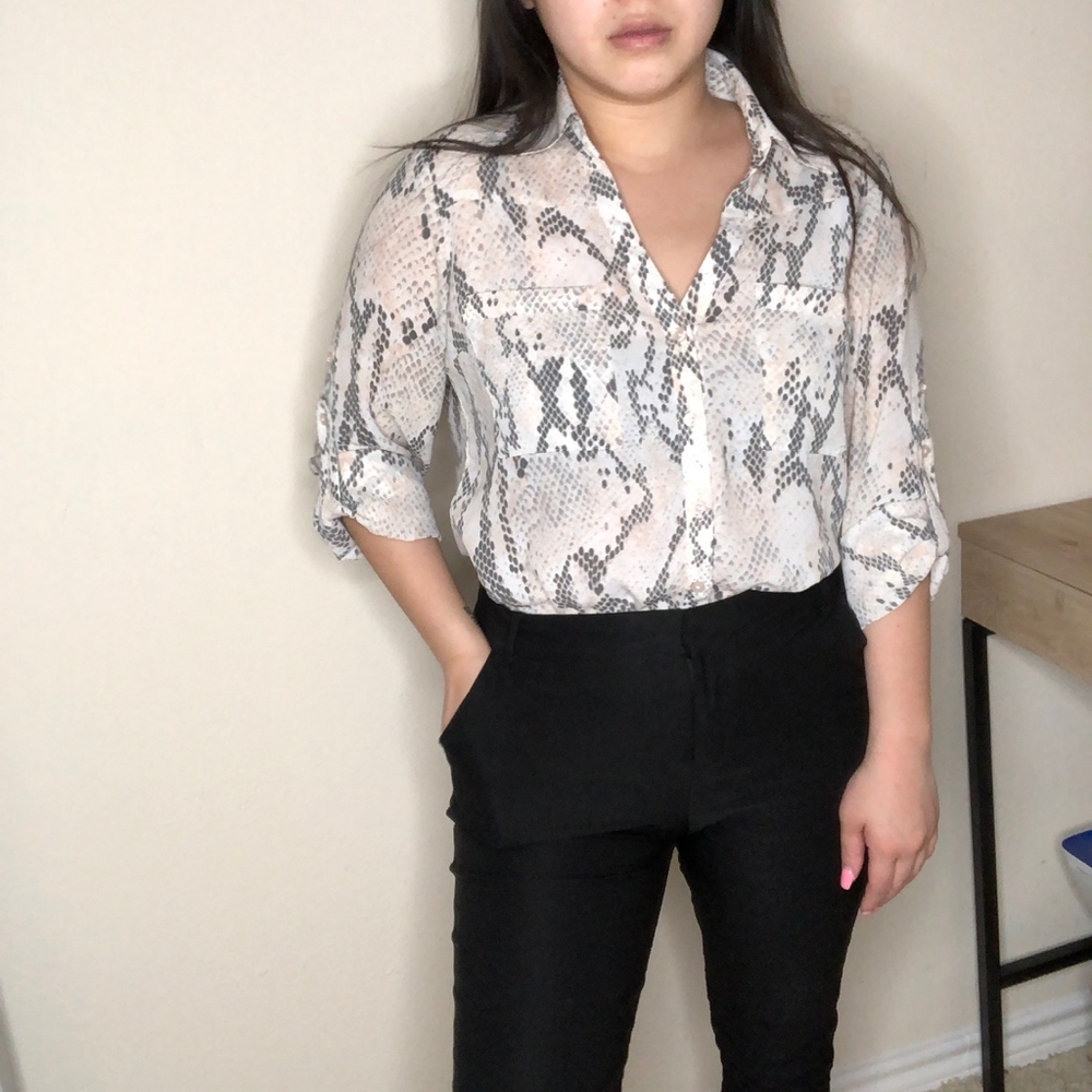 Express Snakeskin Printed Portofino Shirt